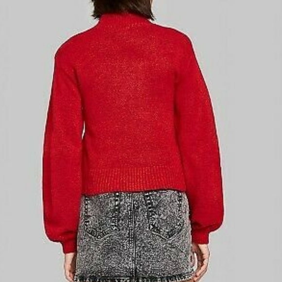 Wild Fable Red Pop mockneck sweater - Picture 3 of 5